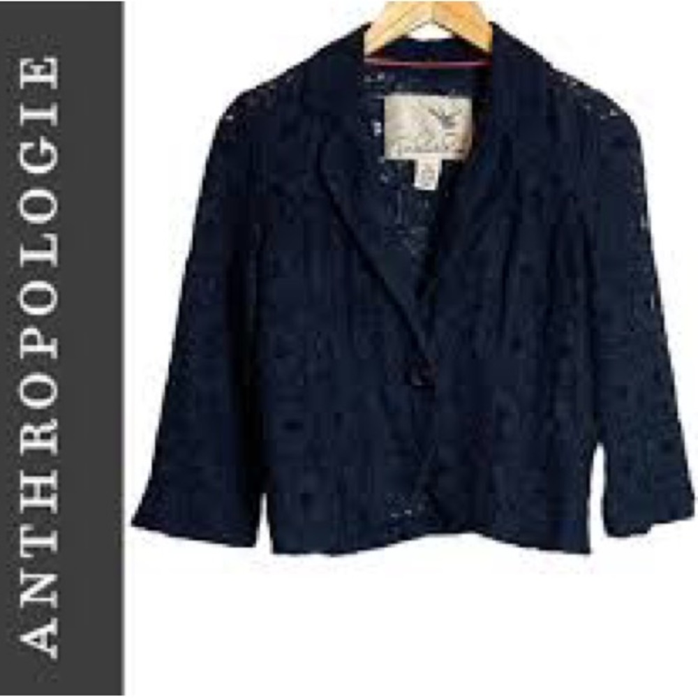 Tabitha navy lace blazer from Anthropologie